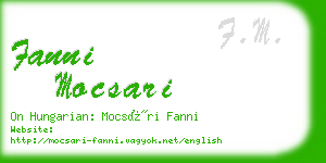 fanni mocsari business card